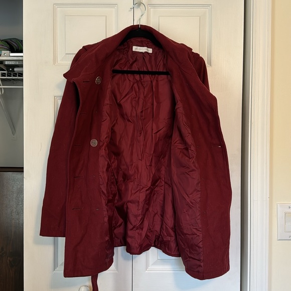 New York & Company burgundy peacoat - Picture 3 of 3